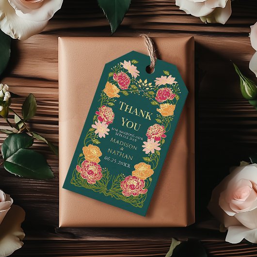 Fantasy Enchanted Blumengarten Hochzeit Vielen Dan Geschenkanhänger