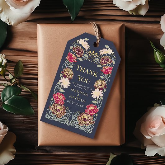 Fantasy Enchanted Blumengarten Hochzeit Vielen Dan Geschenkanhänger