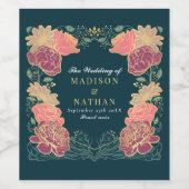 Fantasy Enchanted Blumengarten Hochzeit Weinetikett (Einzelnes Label)