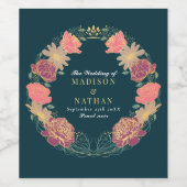 Fantasy Enchanted Blumengarten Hochzeit Weinetikett (Einzelnes Label)