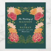 Fantasy Enchanted Blumengarten Hochzeit Weinetikett (Einzelnes Label)