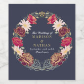 Fantasy Enchanted Blumengarten Hochzeit Weinetikett (Einzelnes Label)