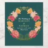 Fantasy Enchanted Blumengarten Hochzeit Weinetikett (Einzelnes Label)