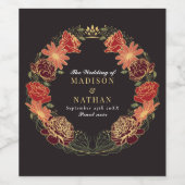 Fantasy Enchanted Blumengarten Hochzeit Weinetikett (Einzelnes Label)