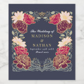 Fantasy Enchanted Blumengarten Hochzeit Weinetikett (Einzelnes Label)