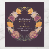 Fantasy Enchanted Blumengarten Hochzeit Weinetikett (Einzelnes Label)