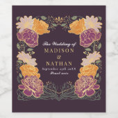 Fantasy Enchanted Blumengarten Hochzeit Weinetikett (Einzelnes Label)