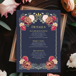 Fantasy Enchanted Blumengarten Hochzeitsdetails Begleitkarte