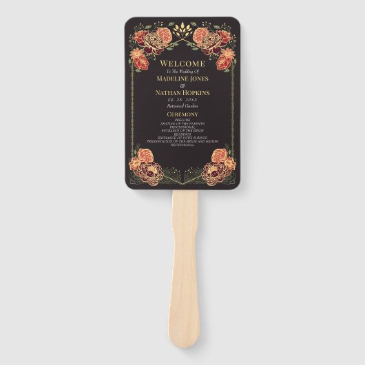 Fantasy Enchanted Blumengarten Hochzeitsprogramm Fächer (Vorderseite)