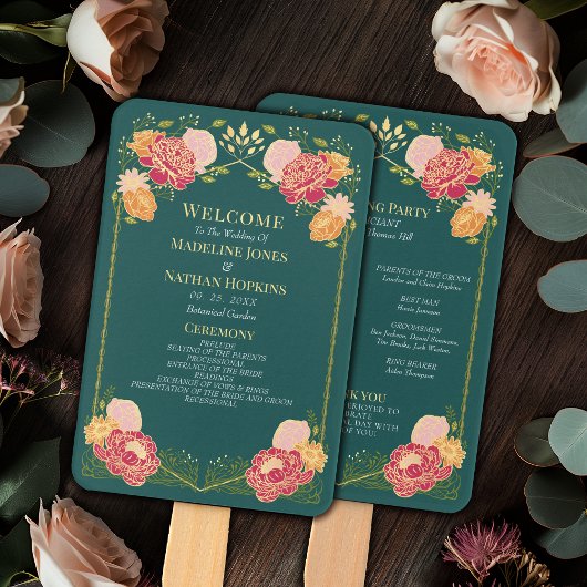 Fantasy Enchanted Blumengarten Hochzeitsprogramm Fächer