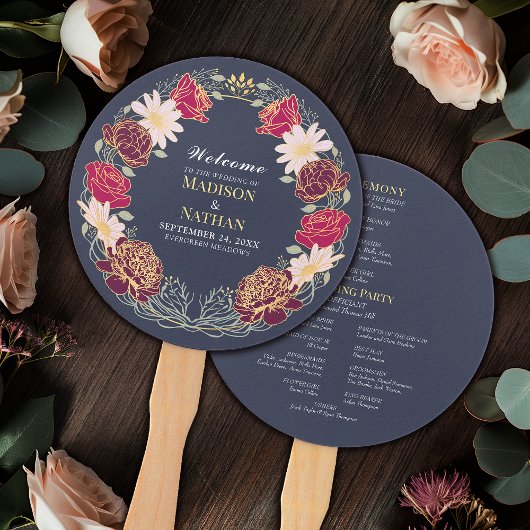 Fantasy Enchanted Blumengarten Hochzeitsprogramm Fächer