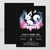 Fantasy Enchanted Cat Birthday Einladung (Vorne/Hinten)