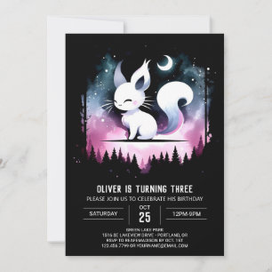 Fantasy Enchanted Cat Birthday Einladung