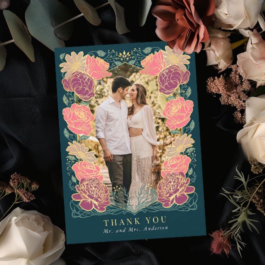 Fantasy Enchanted Garden Wedding Danke Karte