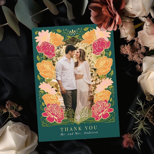 Fantasy Enchanted Garden Wedding Danke Karte