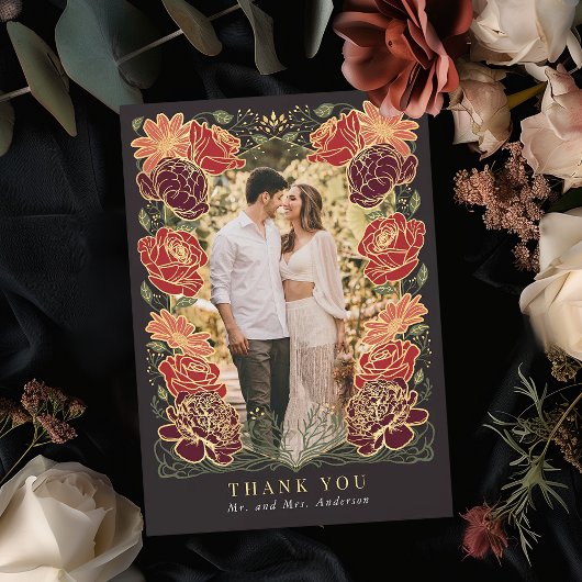 Fantasy Enchanted Garden Wedding Danke Karte