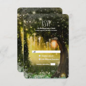 Fantasy Enchanted Green Forest Wedding RSVP (Vorne/Hinten)