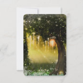 Fantasy Enchanted Green Forest Wedding RSVP Karte (Rückseite)