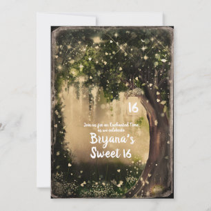Fantasy Enchanted Liebe Vintage Wald Sweet 16 Einladung