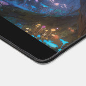 Fantasy Enchanted Magical Mushroom Forest Blue Schreibtischunterlage (Ecke)