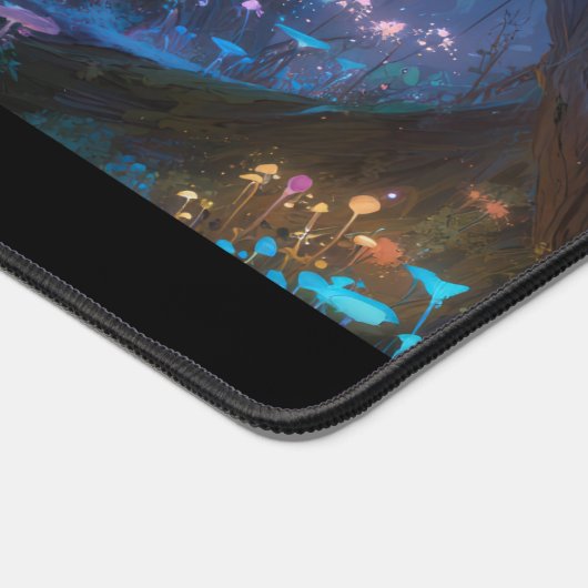 Fantasy Enchanted Magical Mushroom Forest Blue Schreibtischunterlage (Ecke)
