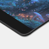 Fantasy Enchanted Mushroom Forest Blue Woodland Schreibtischunterlage (Ecke)