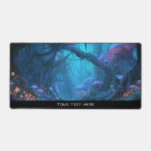 Fantasy Enchanted Mushroom Forest Blue Woodland Schreibtischunterlage (Vorderseite)