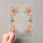 Fantasy Enchanted Pink Purple Floral Wedding Acryleinladungen (Insitu (Handheld))