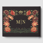 Fantasy Enchanted Red Floral Garden Hochzeit Gästebuch (Rückseite)