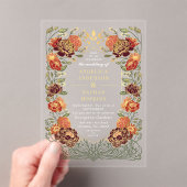 Fantasy Enchanted Red Floral Garden Wedding Acryleinladungen (Insitu (Handheld))