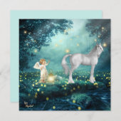 Fantasy Engel and Unicorn Flat Card (Vorne/Hinten)
