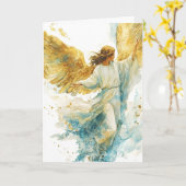 Fantasy-Engel-Kunst Liebenswürdiger Engellicher Sc Karte (Gelbe Blume)