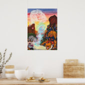 Fantasy Eros Lion Princess Goddess Snow Leopard Poster (Küche)