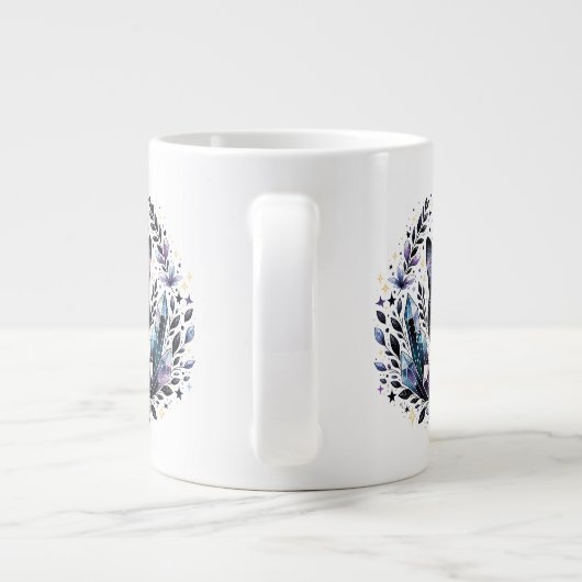 Fantasy Esoteric Crystal Black Cat Jumbo-Tasse (Rückseite)