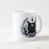 Fantasy Esoteric Crystal Black Cat Jumbo-Tasse (Vorderseite Rechts)