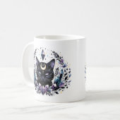Fantasy Esoteric Crystal Black Cat Kaffeetasse (Vorderseite Links)