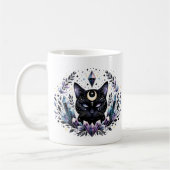 Fantasy Esoteric Crystal Black Cat Kaffeetasse (Links)