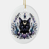 Fantasy Esoteric Crystal Black Cat Keramik Ornament (Rechts)