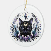 Fantasy Esoteric Crystal Black Cat Keramik Ornament (Links)