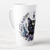 Fantasy Esoteric Crystal Black Cat Milchtasse (Linke Ecke)
