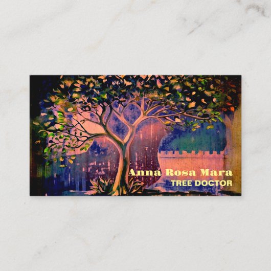 *~* Fantasy Ethereal QR TREE AP82 Business Card Visitenkarte (Vorderseite)