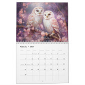 Fantasy-Eulen im abstrakten Stil Kalender (Feb 2027)