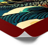 Fantasy European Dragon - Holzschnitt 2 Poster (Ecke)