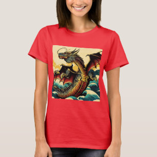 Fantasy European Dragon - Holzschnitt 2 T-Shirt