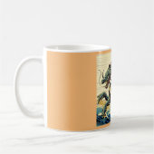 Fantasy European Dragon - Holzschnitt 4 Kaffeetasse (Links)