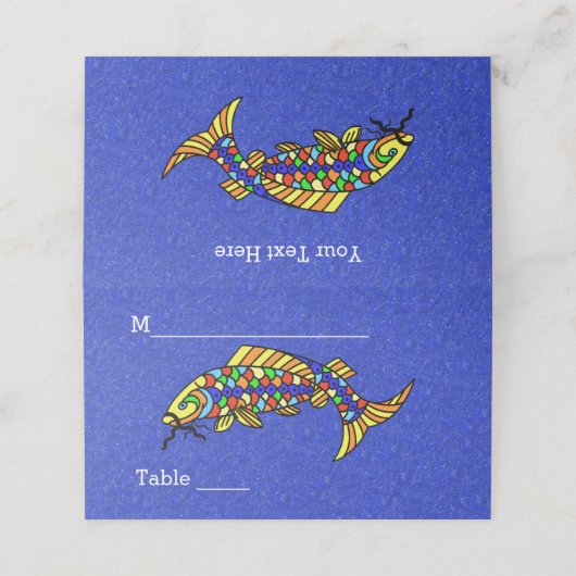 Fantasy Extravagant Fish farbenfrohe Scales Lebhaf Platzkarte (Außenseite Aufgefaltet)