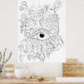 Fantasy eye zeichnend Erwachsenenfarbposter Poster (Küche)