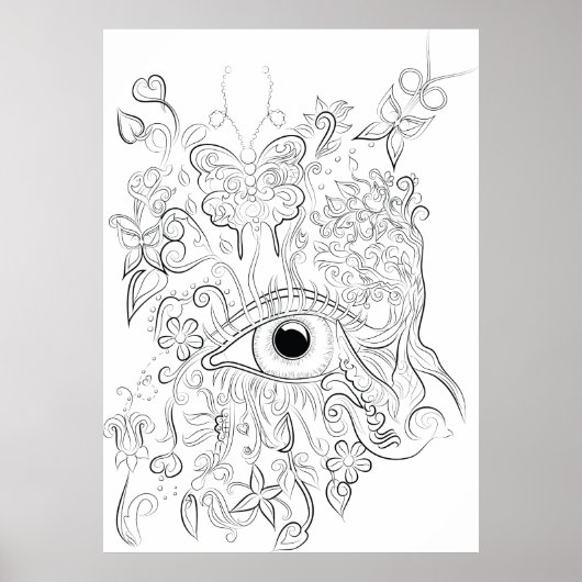 Fantasy eye zeichnend Erwachsenenfarbposter Poster (Vorne)
