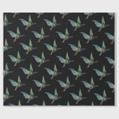 Fantasy Faible Muster auf schwarz Geschenkpapier (Flach)