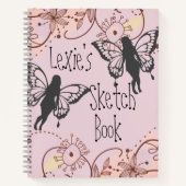 Fantasy Fairies Personalisiert Sketch Notizblock (Vorderseite)